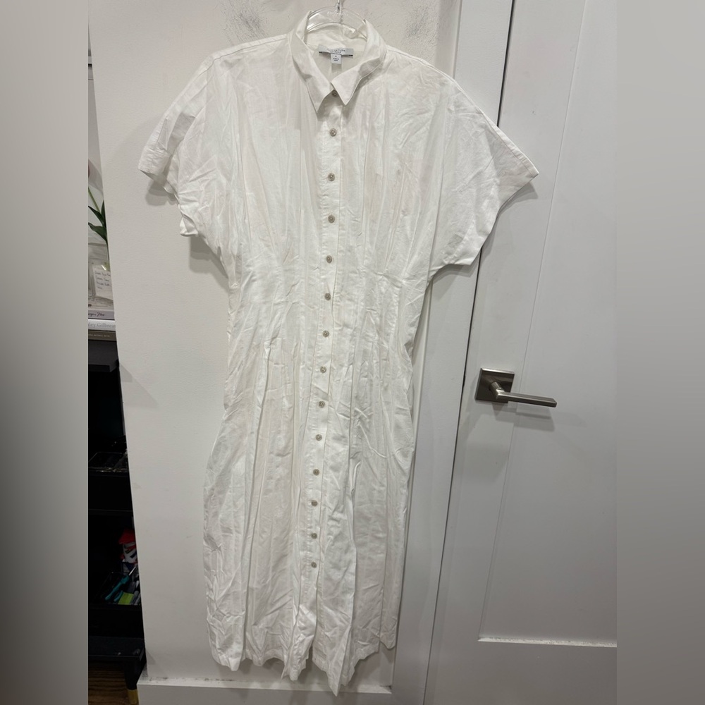 Ann Taylor Crisp White Midi Dress